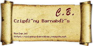 Czigány Barnabás névjegykártya
