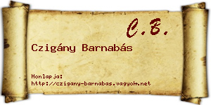 Czigány Barnabás névjegykártya