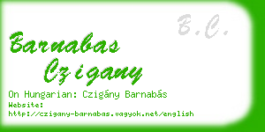 barnabas czigany business card